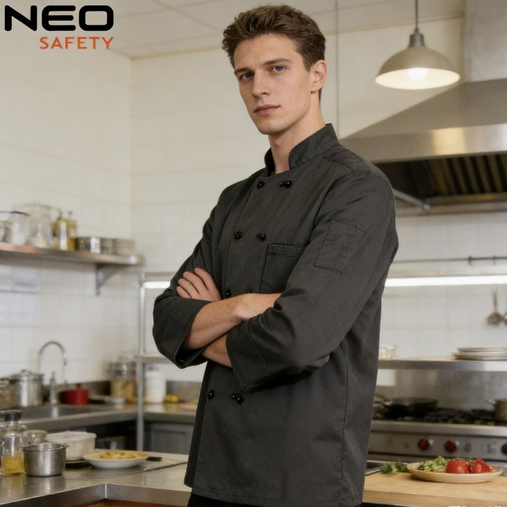 Uniforme de chef antibacterial de alta calidad para hoteles y restaurantes en oferta