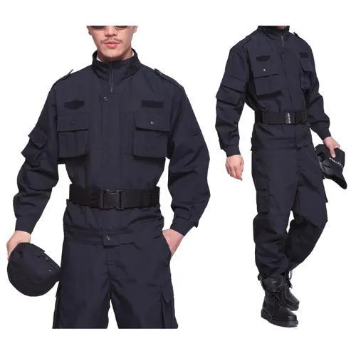 Ropa de uniforme negra de algodón para entrenamiento de combate, traje de seguridad duradero para guardias de seguridad