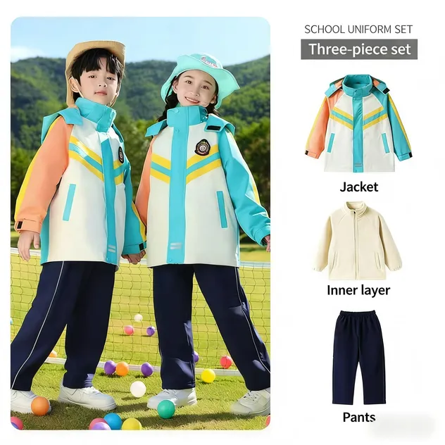 Uniforme escolar para niños y niñas, chaquetas de lluvia ligeras y impermeables con capucha