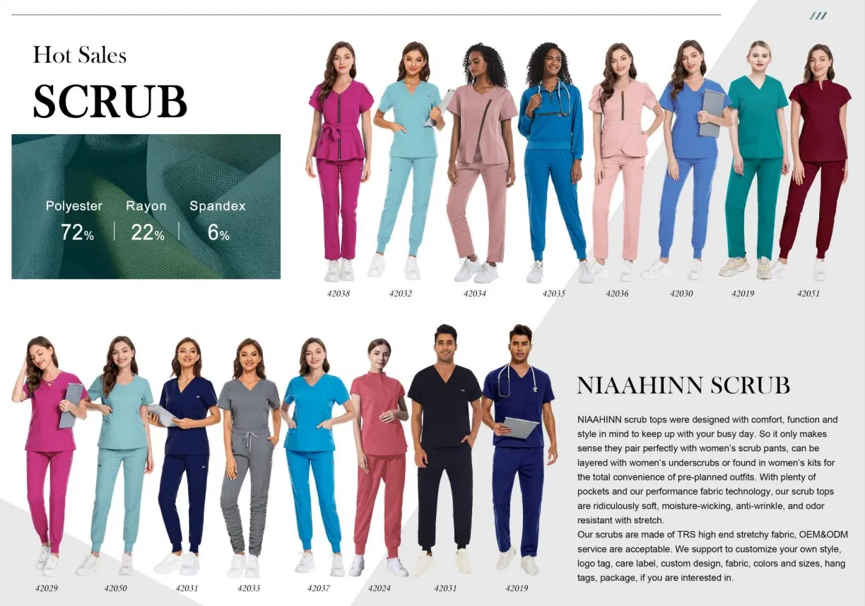 Variedad de colores de uniformes de enfermería