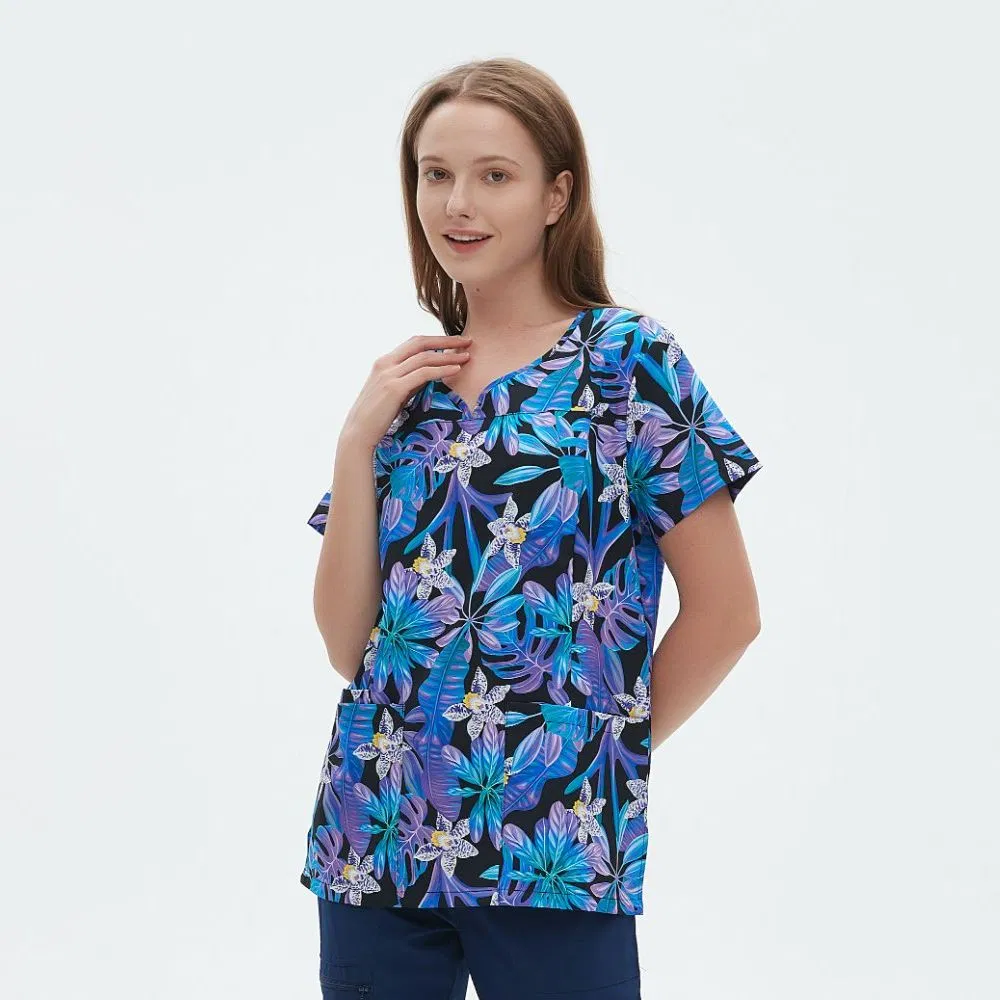 Conjunto de scrubs desechables OEM para enfermería, traje médico, uniformes de hospital