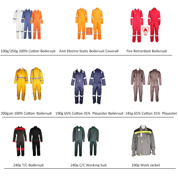190GSM 100% Uniformes de trabajo de personal marino de algodón