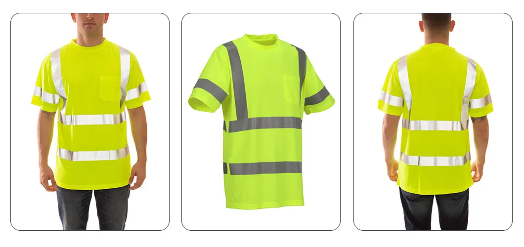 Camiseta de seguridad ligera y duradera, transpirable, de alta visibilidad y reflectante para trabajo