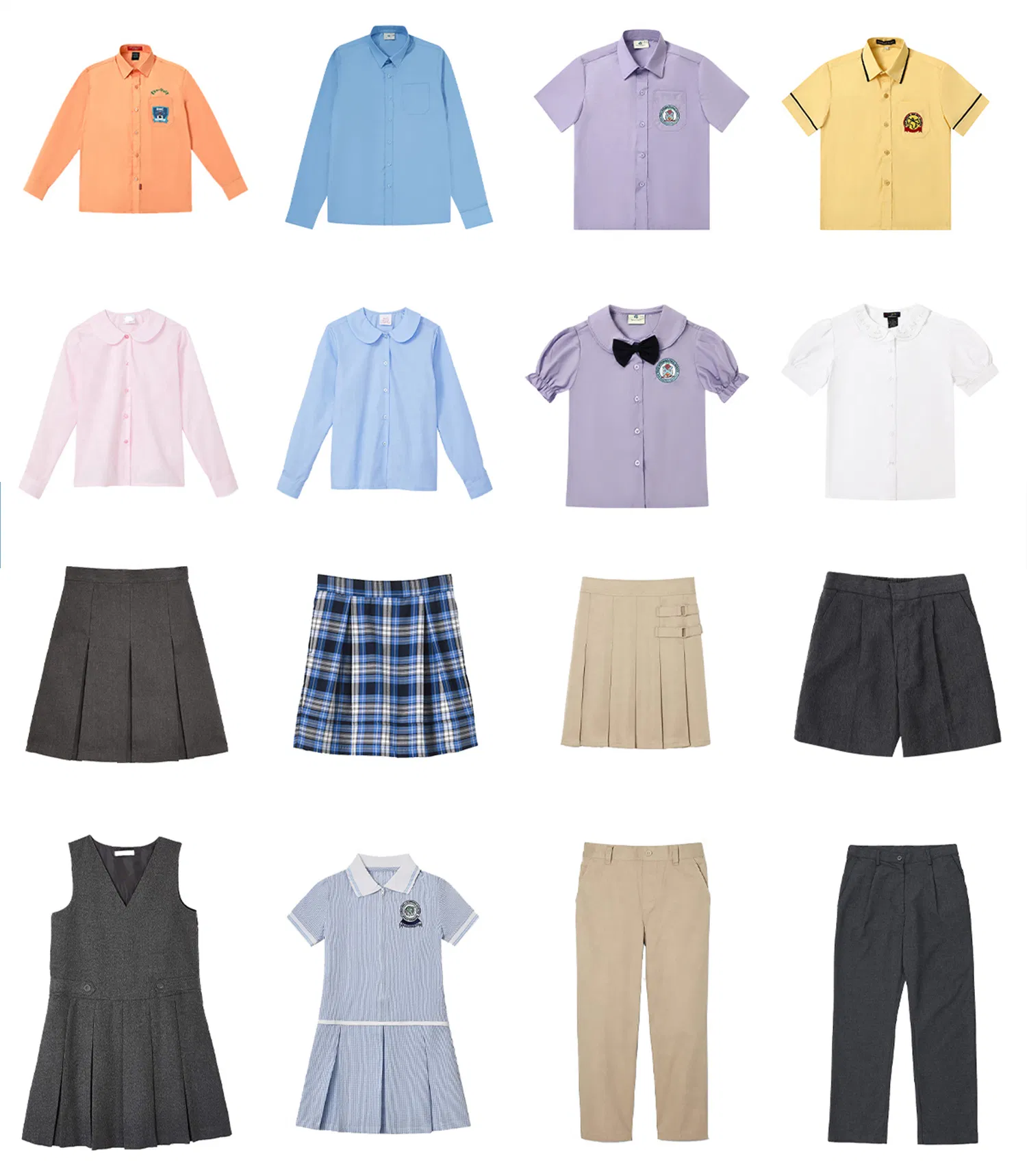 Conjunto de ropa escolar fabricado para niñas estudiantes