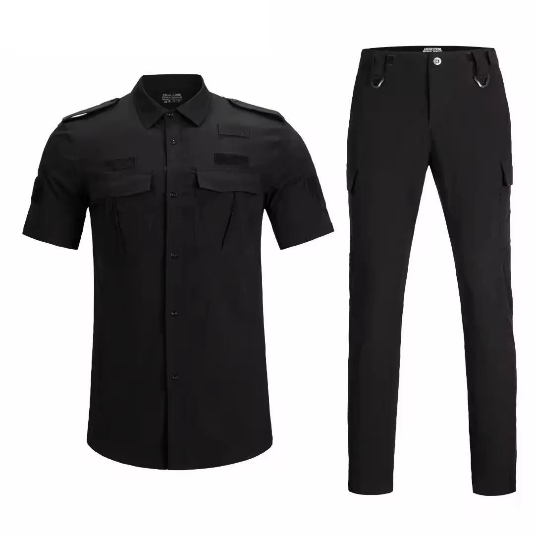 Uniformes de Seguridad Tácticos Azul Marino - Camisas de Trabajo de Manga Larga con Cierre Completo para Equipos de Patrulla de Hombres y Mujeres