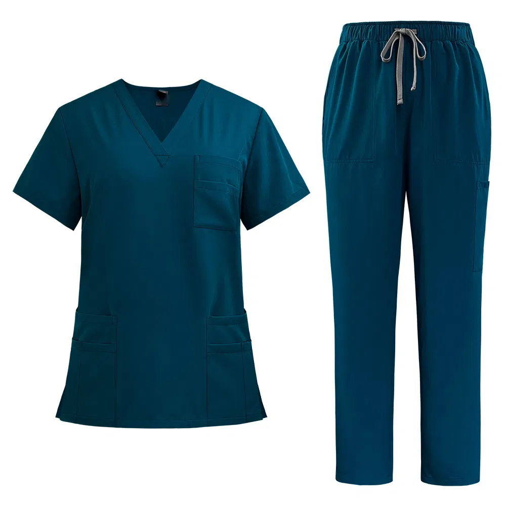 Ropa médica personalizada al por mayor, batas quirúrgicas, conjuntos de uniformes médicos, ropa de lavado a mano con elasticidad en cuatro direcciones, uniformes médicos para sala de operaciones