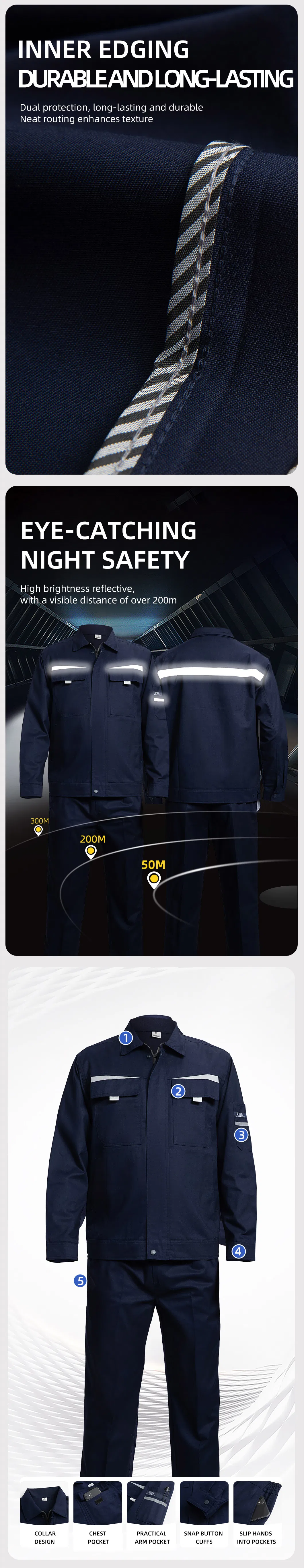 Suministro de fábrica trajes de trabajo duraderos para empresas, ropa de trabajo de reparación con cintas reflectantes, uniformes cómodos para trabajadores