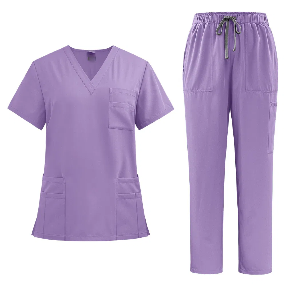 Ropa médica personalizada al por mayor, batas quirúrgicas, conjuntos de uniformes médicos, ropa de lavado a mano con elasticidad en cuatro direcciones, uniformes médicos para sala de operaciones