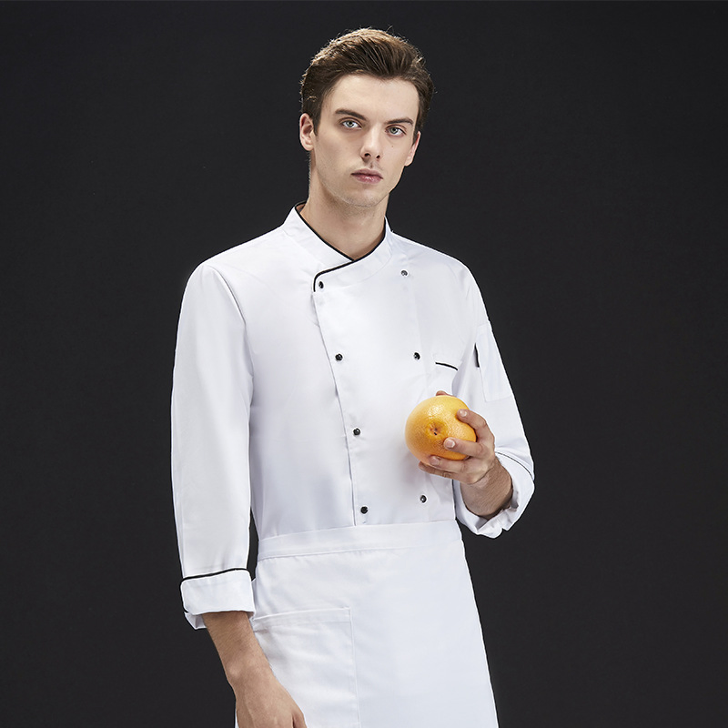 Uniforme de chef personalizado OEM para hombres, chaqueta de cocina para hotel, ropa de trabajo con logo para suministro al por mayor