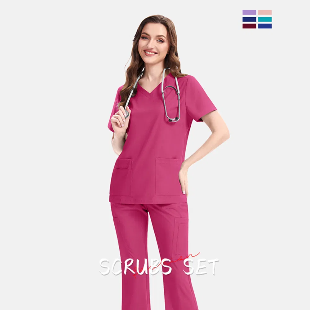 Uniforme de esteticista para hospital, scrubs de lavado a mano