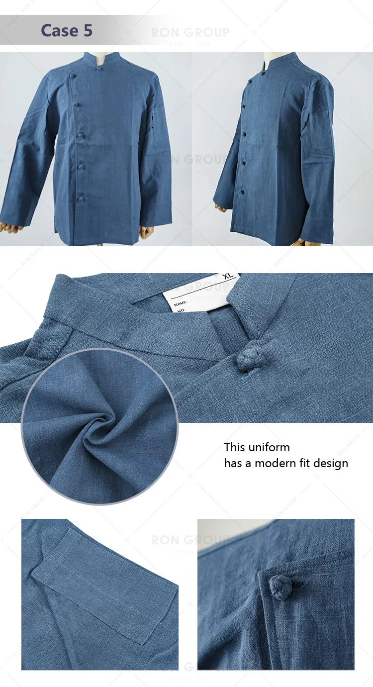 Chaqueta de uniforme de chef negra al por mayor