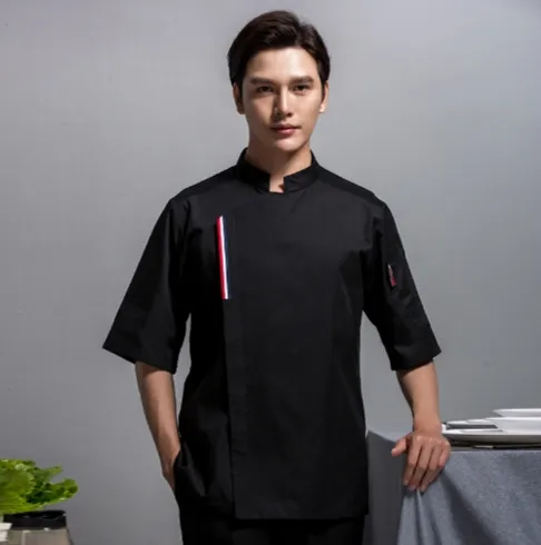 Uniforme de chef de manga larga y corta cómodo para cocina de panadería