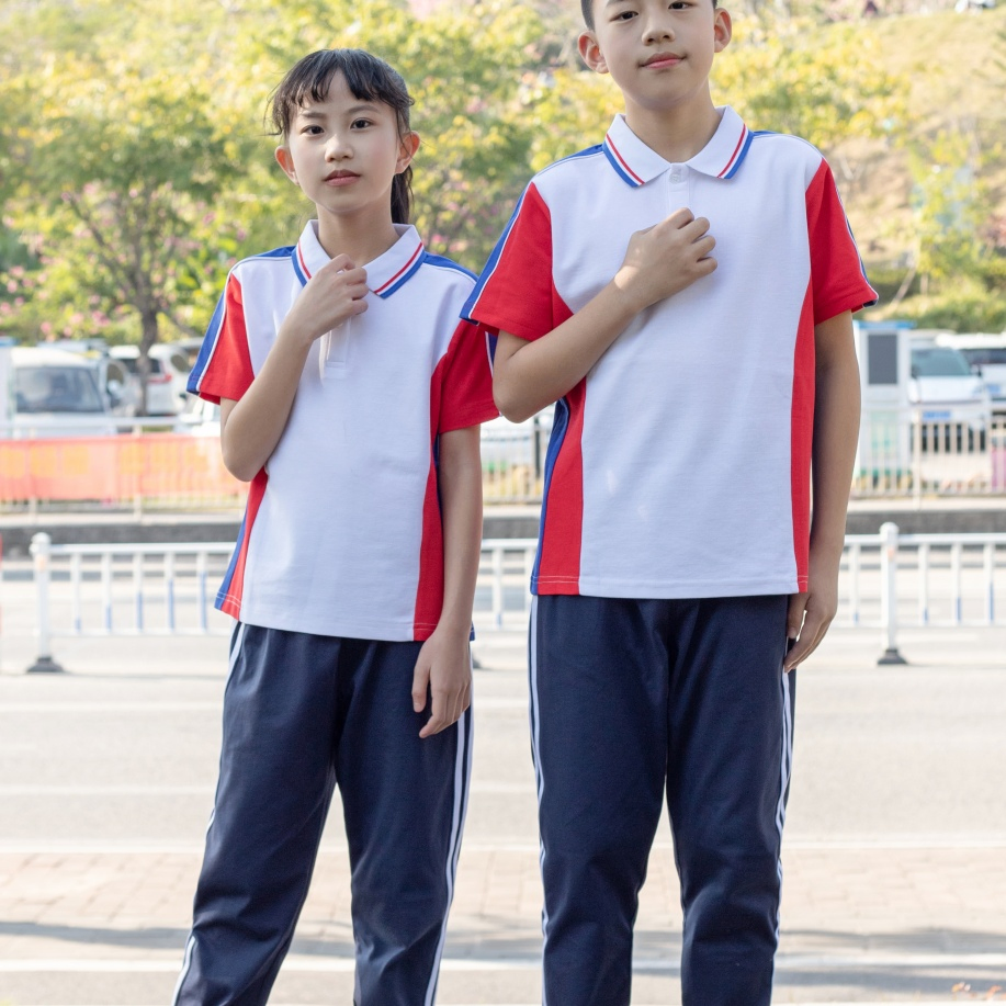 Diseño Único Uniforme Escolar de Verano Cómodo y Elástico para Niños en Preescolar