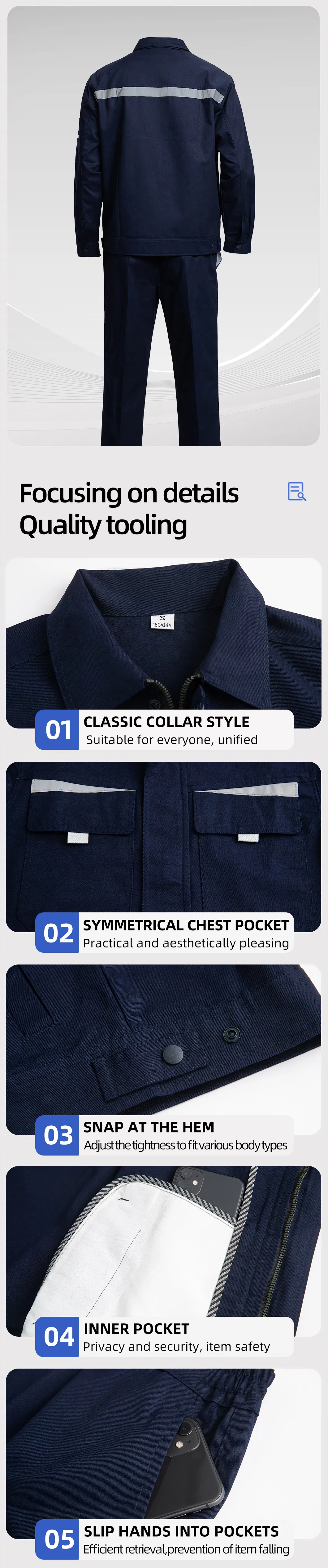 Suministro de fábrica trajes de trabajo duraderos para empresas, ropa de trabajo de reparación con cintas reflectantes, uniformes cómodos para trabajadores