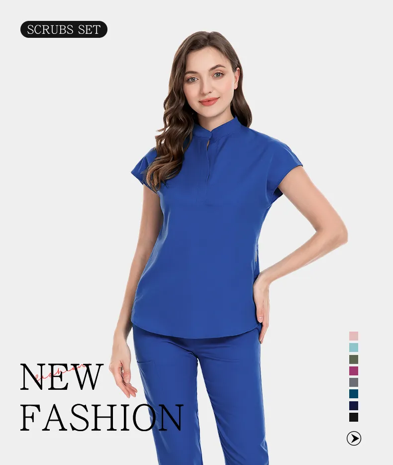 Conjunto de uniforme de enfermería profesional para hospital, joggers transpirables y suaves, uniforme de scrubs
