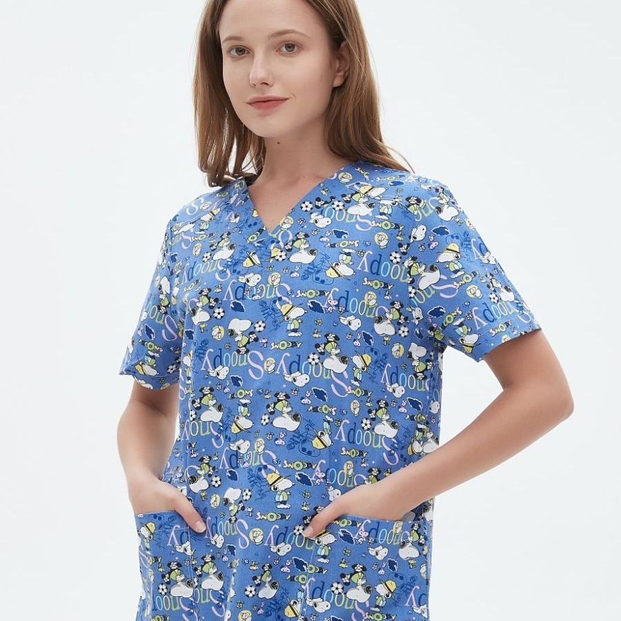 Conjunto de scrubs desechables OEM para enfermería, traje médico, uniformes de hospital