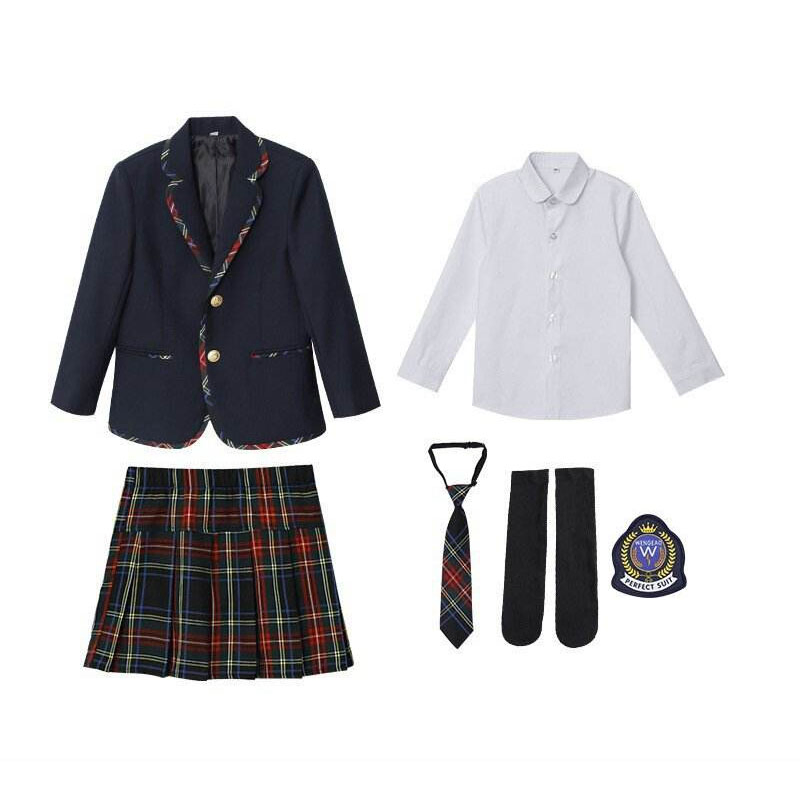 Uniforme escolar de estilo deportivo de verano en algodón puro a rayas amarillas con insignia personalizada