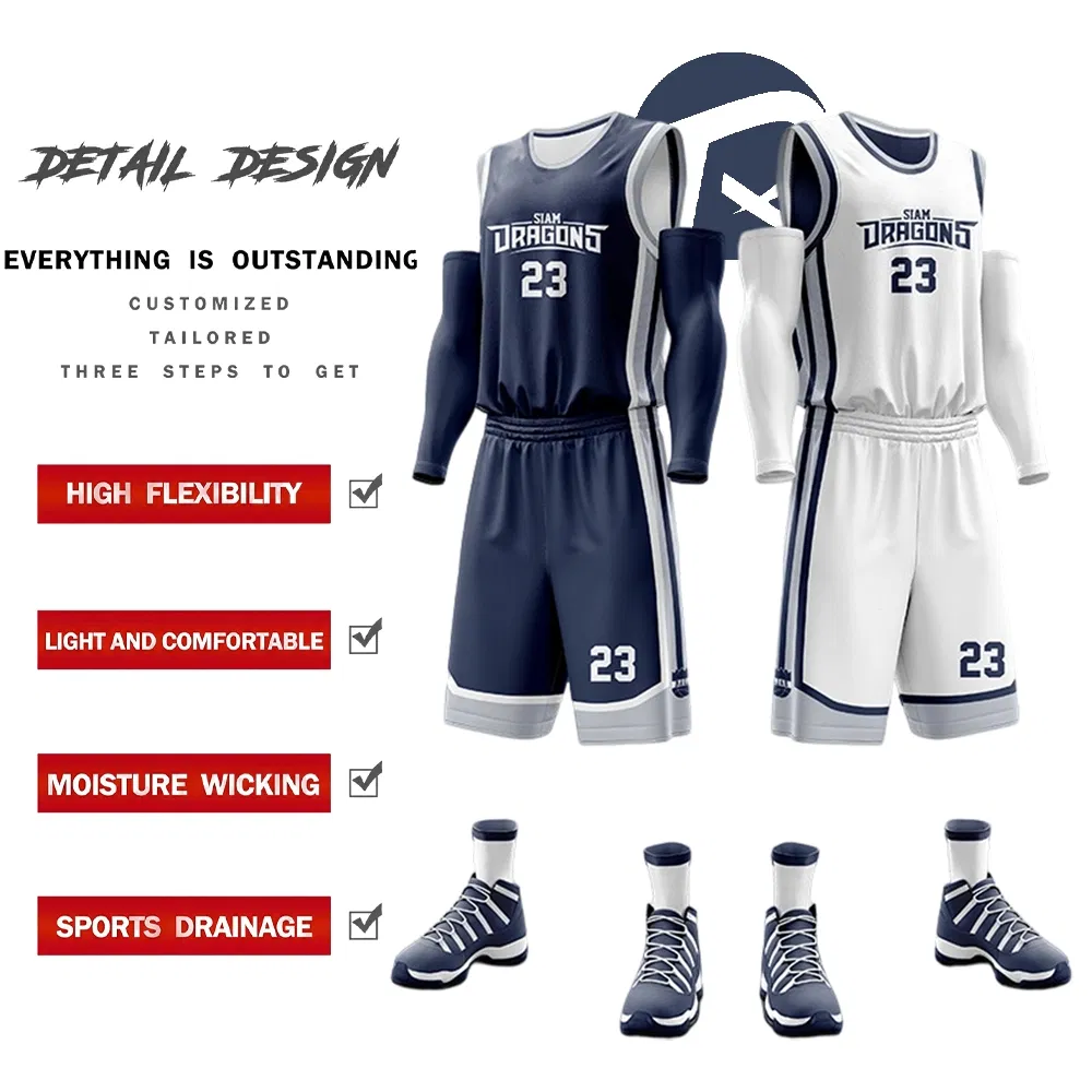 Camiseta de baloncesto reversible para jóvenes, malla de poliéster, uniforme deportivo de doble cara