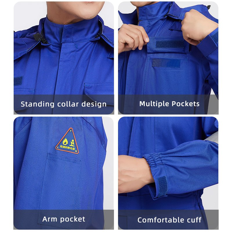 Ropa de trabajo reflectante antiestática retardante de llama para planta industrial 235GSM EPP de seguridad para todas las estaciones color personalizado