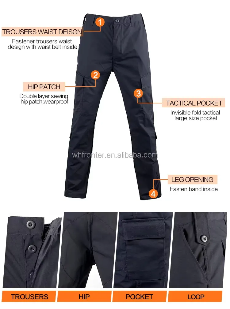 Uniforme de guardia de seguridad de camuflaje estilo ACU en azul oscuro de ripstop