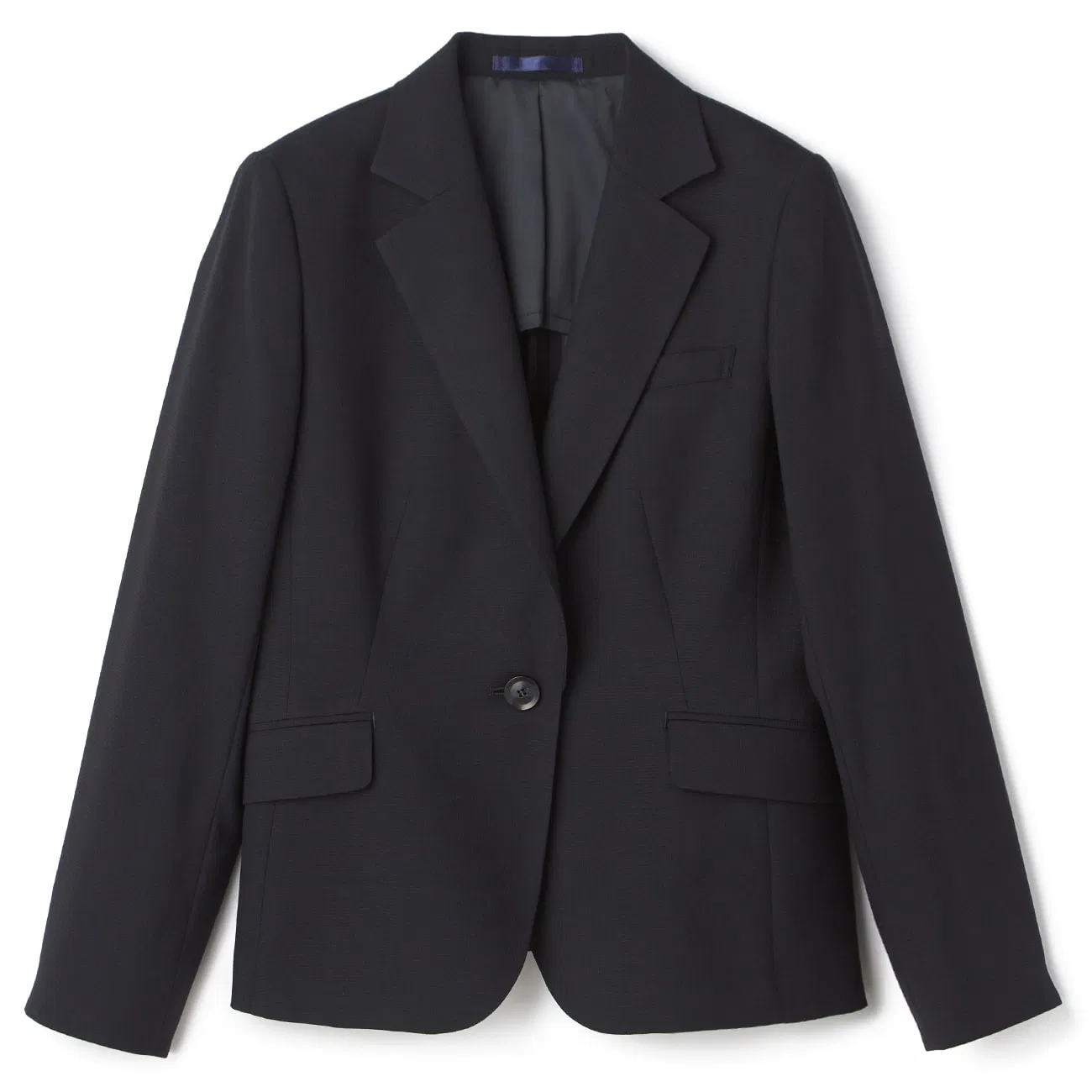 Chaqueta de traje ajustada azul marino 360° lavable a máquina - Blazer de uniforme para mujeres en hoteles