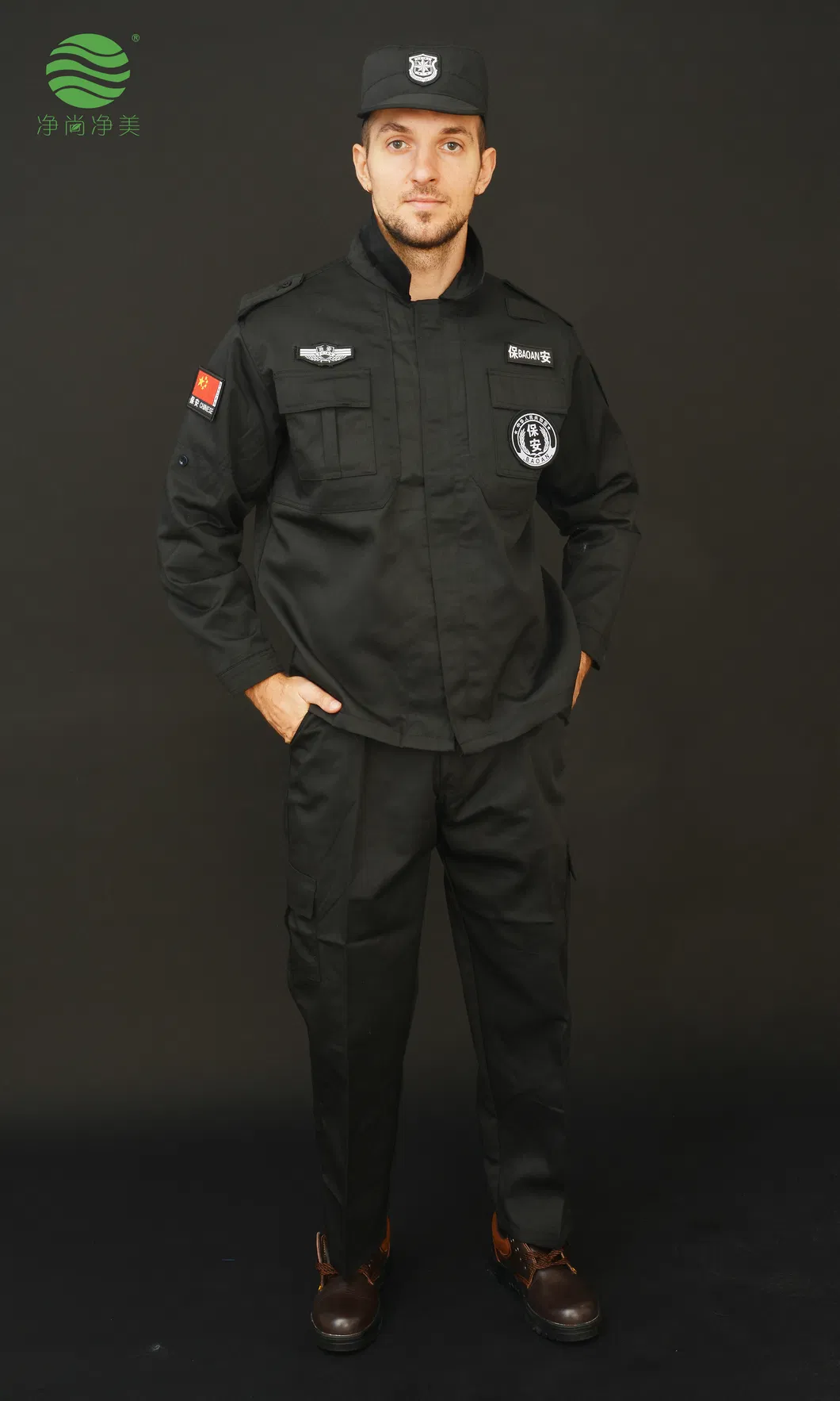 Uniforme de seguridad táctica personalizable, duradero, mezcla de poliéster y algodón para guardias corporativos