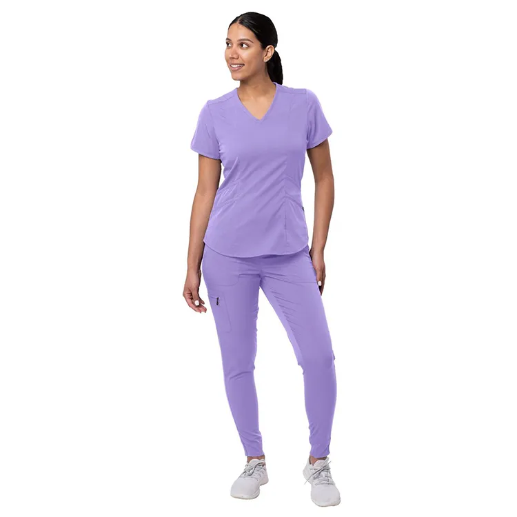 Conjunto de Scrubs Túnica Uniforme SPA Moda Scrubs Joggers Atléticos Traje Uniformes Médicos