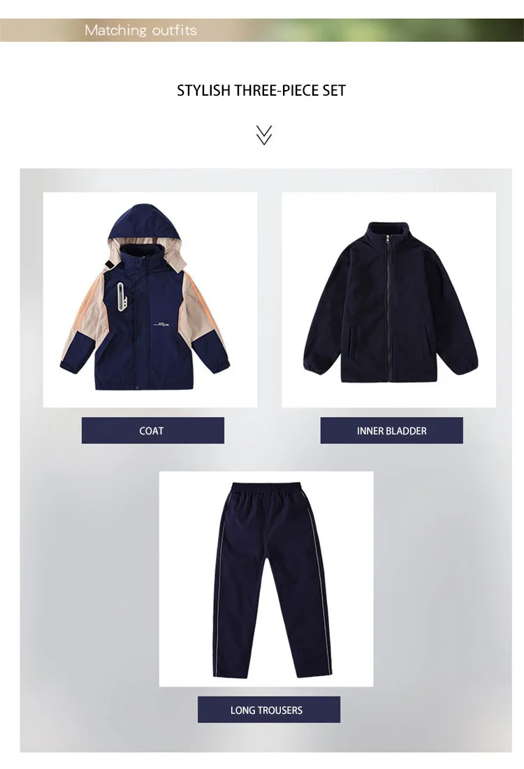 Juego de 3 piezas Traje para niños Escuela Primaria Hotel Venta uniforme de invierno Nuevo estilo 2024