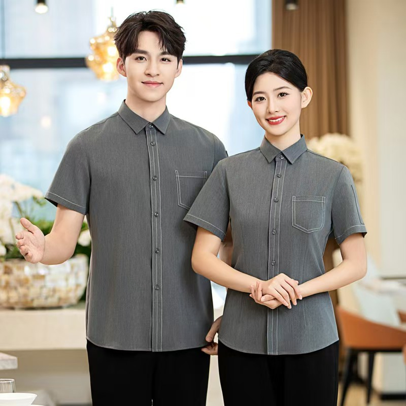 Uniformes de trabajo personalizados para servidores de hotel, personal de recepción y cajeros