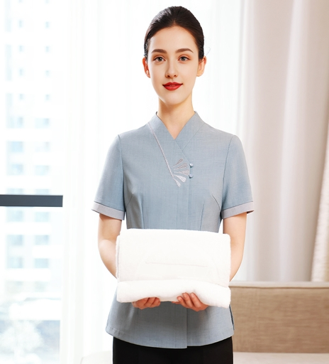 Uniforme de personal de limpieza con logo impreso personalizado para limpieza de oficinas