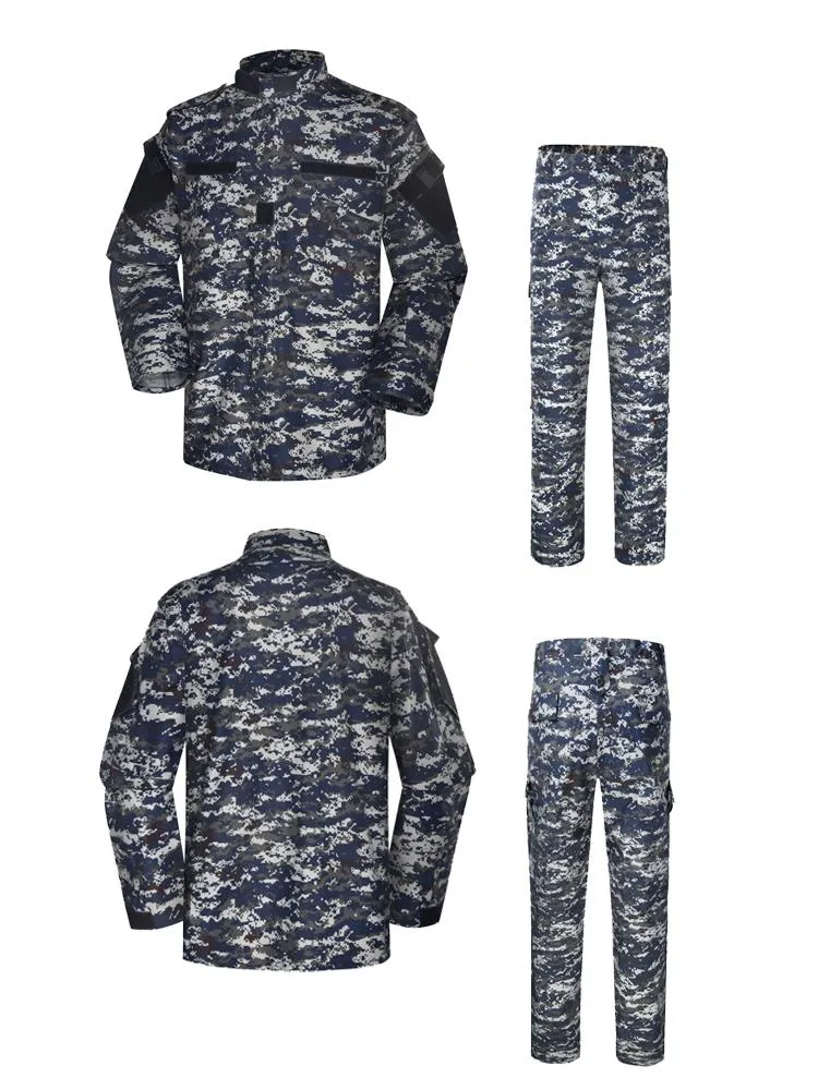 Uniforme táctico de camuflaje digital azul oscuro