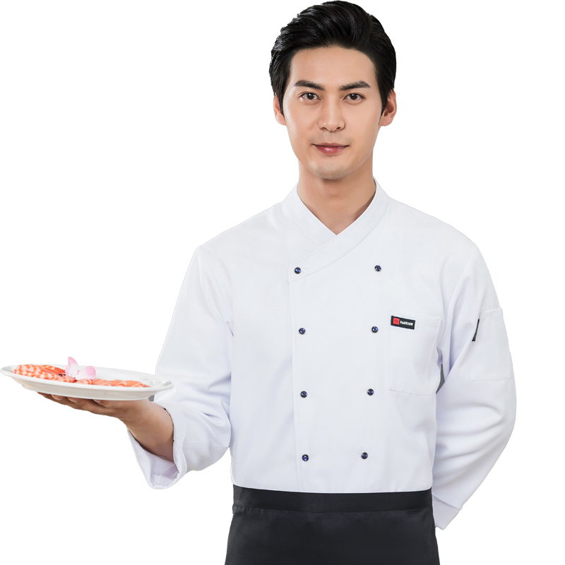 Chaqueta de chef de manga larga profesional para hombres, uniforme de restaurante, ropa de cocina para panadería, café, hotel y camarero