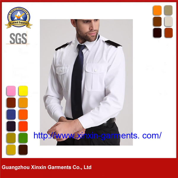 Nuevo diseño mejor uniforme de seguridad color negro uniforme de oficina de seguridad uniforme de conserje (W1004)