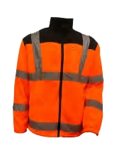 Ropa de trabajo personalizada de invierno unisex duradera y de alta visibilidad al aire libre, chaqueta de polar cálido con cinta reflectante, uniforme profesional