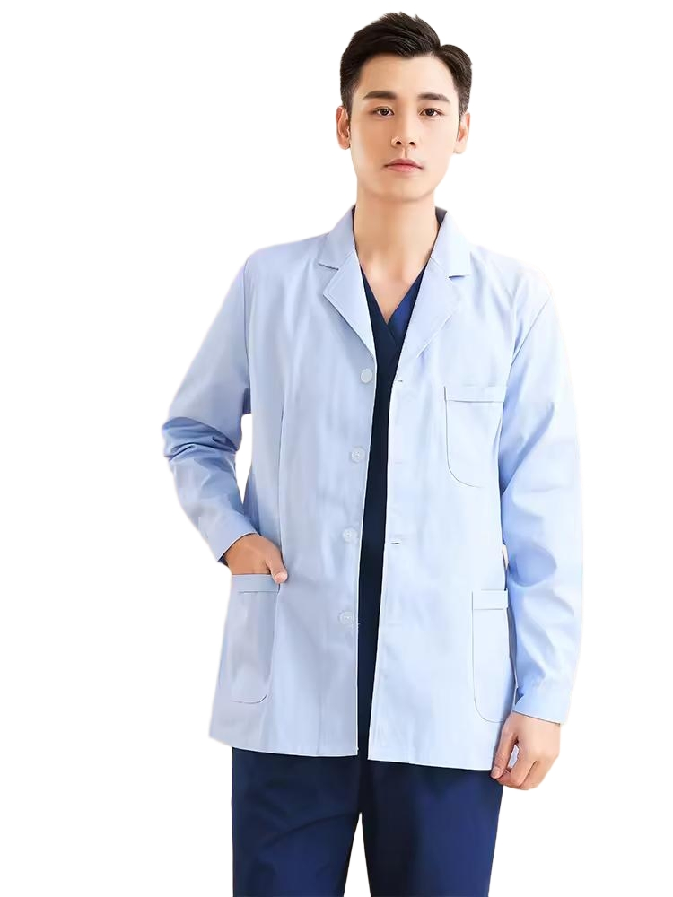 Servicio OEM Bata Blanca Gown de Manga Larga Tops Uniforme Dental Dentista Hospital Ropa para Uso en Oficina de Laboratorio