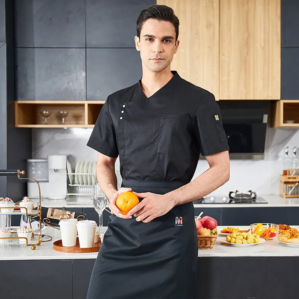 Uniforme de moda para chef de tela de algodón, chaqueta de chef para pastelería, ropa de trabajo para hotel