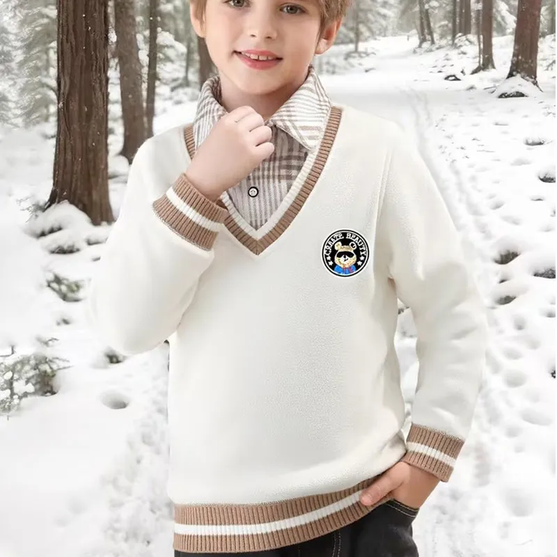 Suministro de fabricante OEM de suéter de punto de uniforme escolar al por mayor para estudiantes con logotipo personalizado