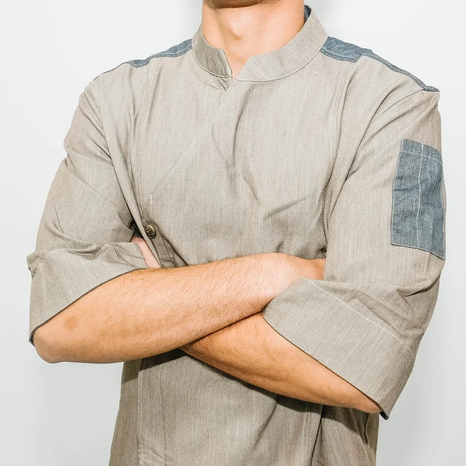 Uniforme de chef de manga corta en algodón