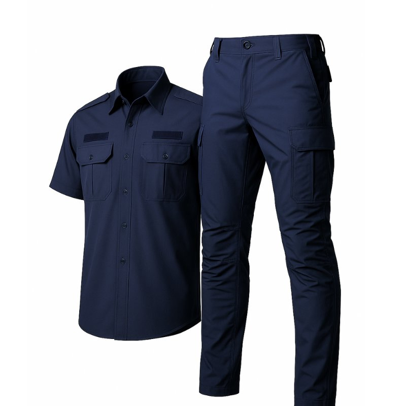 Nueva Camiseta Oficial Unisex de Manga Corta Azul Marino con Diseño de Logo Disponible para Uniformes de Seguridad