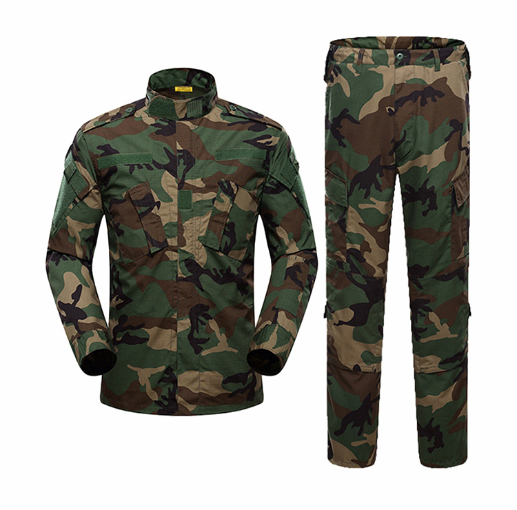 Suministro a granel de uniformes tácticos de color verde ejército duraderos con botones para empresas de seguridad y escuelas de entrenamiento