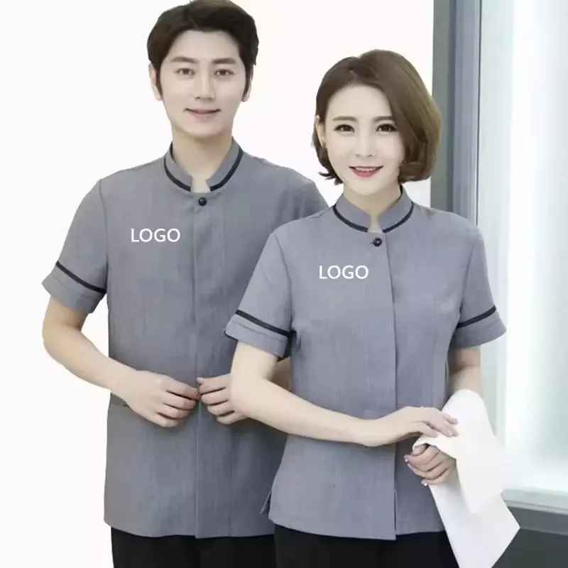 Estilo de moda del personal del hotel, uniforme del servicio de habitaciones y del personal de limpieza