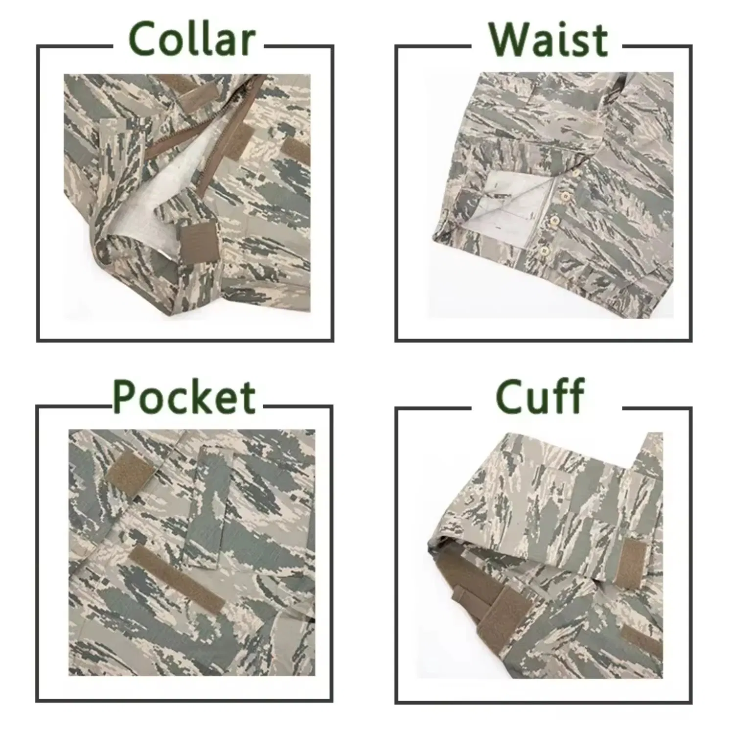 Uniforme táctico de combate al aire libre de camuflaje para adultos Cxxcs T/C 65/35