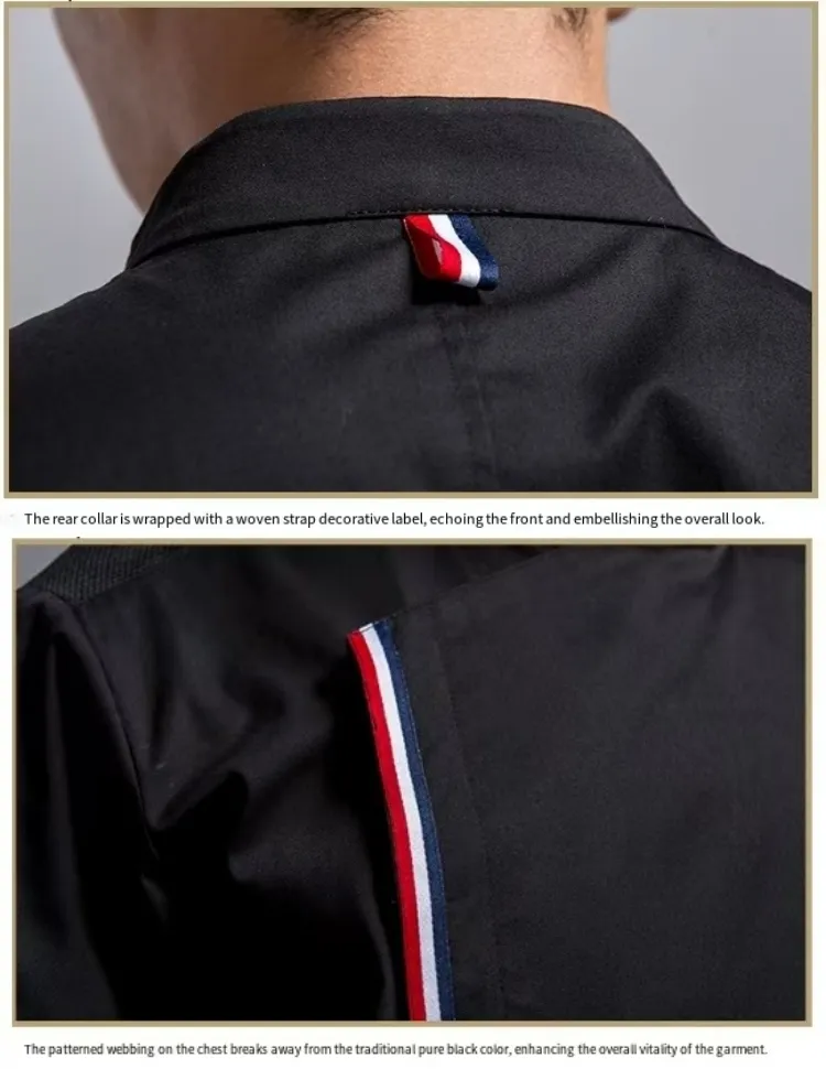 Uniforme de chef de manga larga y corta cómodo para cocina de panadería