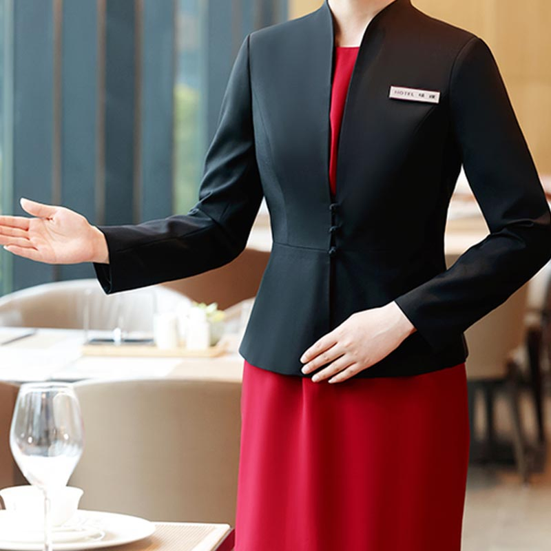 Vestido de recepción de traje profesional para mujeres, uniforme de gerente de manga larga para el personal del hotel