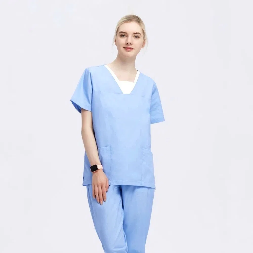 Venta Caliente Uniforme Médico Ropa de Hospital Uniforme de Doctor Diseño Unisex Uniforme de Scrubs Unisex para Hombre y Mujer