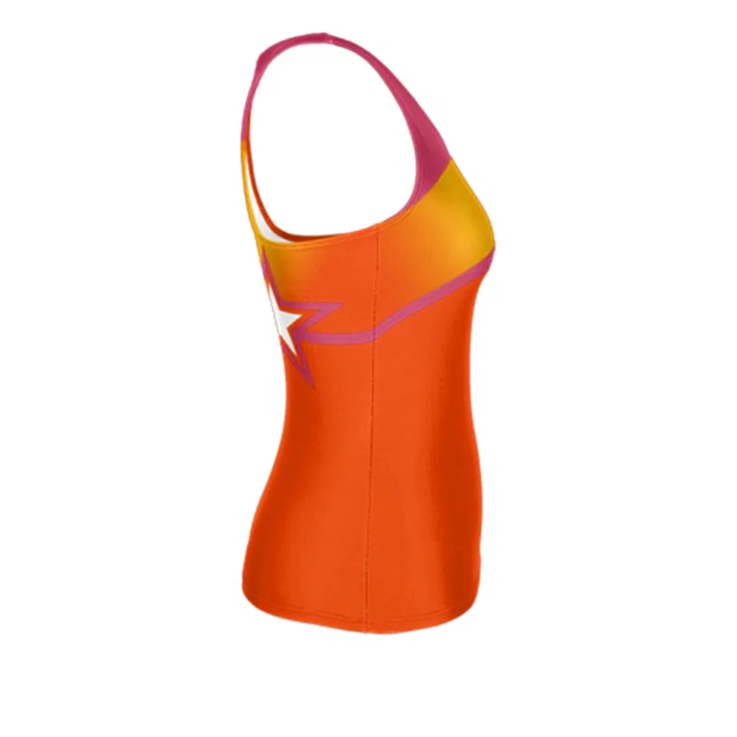 Ropa de animación personalizada, camisetas sin mangas para práctica deportiva, uniforme de animación por sublimación