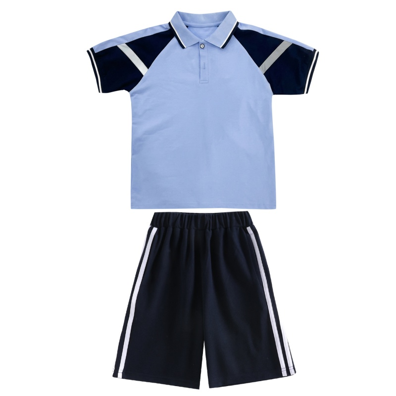 Conjunto de uniforme escolar personalizado para niños, ropa deportiva transpirable de verano