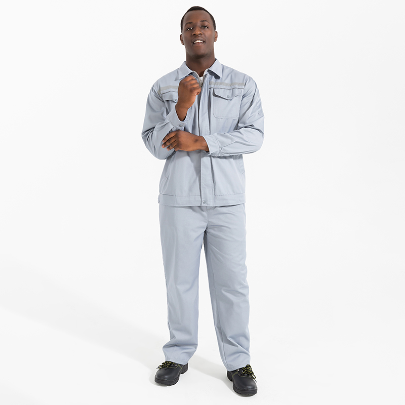 Chaqueta y pantalones de trabajo para taller industrial con tiras reflectantes