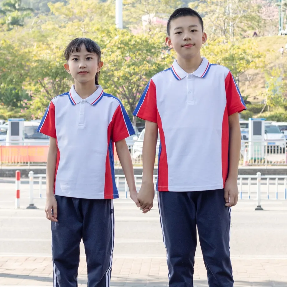 Diseño Único Uniforme Escolar de Verano Cómodo y Elástico para Niños en Preescolar
