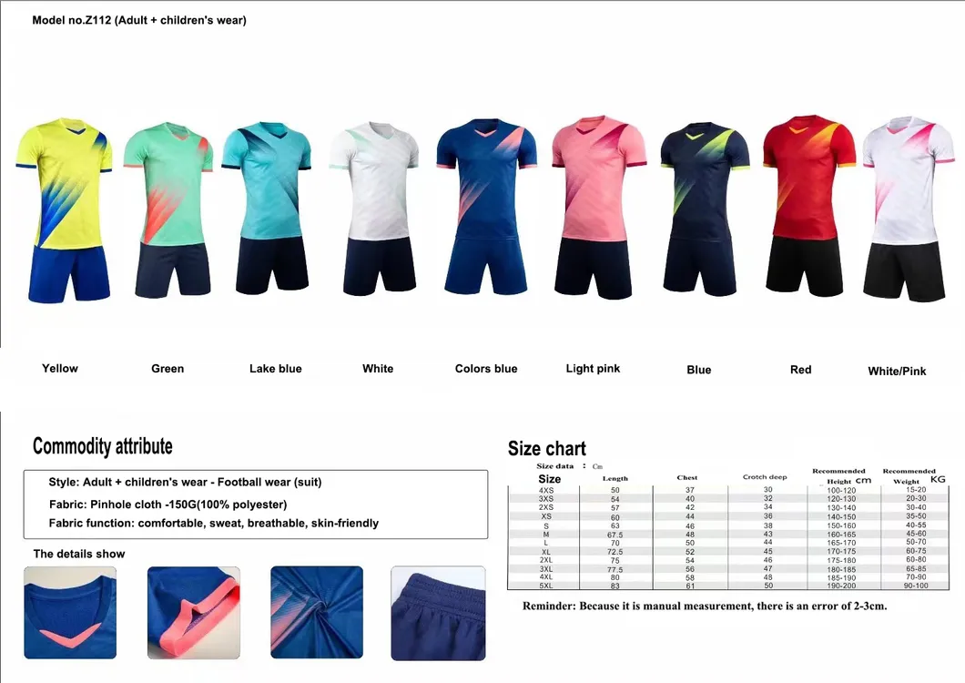 Impresión personalizada uniforme de fútbol para adultos y niños uniforme de entrenamiento de secado rápido transpirable uniforme de equipo camiseta de fútbol ligera